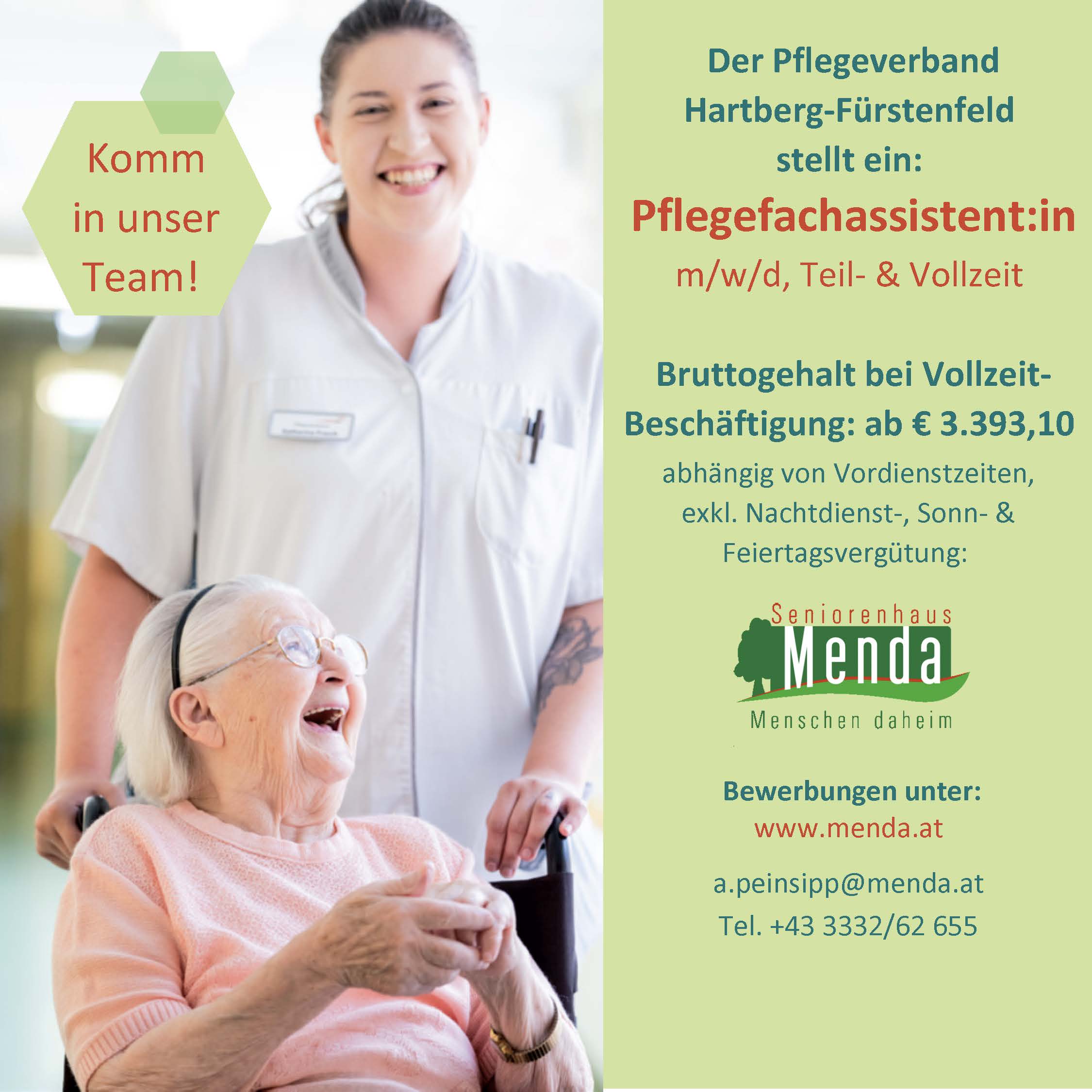 Inserat PFA ab Juli 26